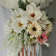 Peach Pink Garden Boho Silk Wedding Bouquet