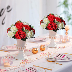 10 Silk Rose Flowers for Wedding/Party Centerpieces & Decorations