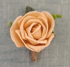 Peach & Terra Cotta Bridal Bouquet Sola Wood Cascading Eucalyptus Wedding Flower