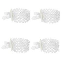 4 Pcs Wrist Flower Band Pearl Wristlet for Corsage Bracelet with Ribbon