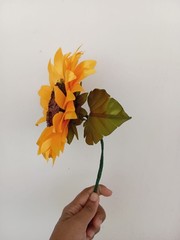 Sunflower Satin Ribbon artificial flower bouquets Fully Handmade