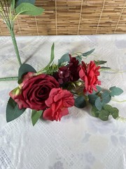 2 Bouquets 13″ Silk Rose, Bud Artificial Flower Bushes Wedding Party Decorations