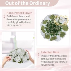 Baby Breath Flower Balls: 8.6 inch Diameter Artificial Rose Fake 2 Pcs White