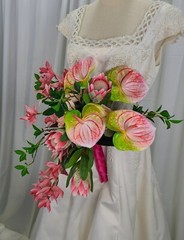 Hawaiian Tropics Faux Silk Wedding Bouquet