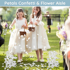 Suream Silk Flower Petals for Wedding, Purple Flower Girl Petals for Decoration,