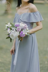 new in box $45 TINGE TIME 11 Inch Wedding Bouquet lilac/white