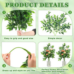 50 Pcs Artificial Italian Ruscus Greenery Stems 26.8 Inch Hanging Spray Fake Gre