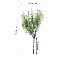 2 Frosted Green 15″ ARTIFICIAL Sagebrush LEAVES Faux Greenery Stems Party Events