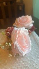 Corsage and Boutonniere Set, Prom Artificial Flower Wrist Corsage B