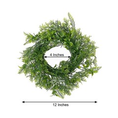 2 Green 12″ Artificial Leaves Wreath Candle Rings Wedding Party Events Supplies