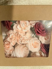 Ling’s Moment Artificial Rose Wedding Flowers Bulk Pink Burgundy