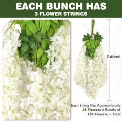 Alotiki Wisteria Hanging Flowers,48 Pack Fake Hanging Flowers,Wisteria Artifi…