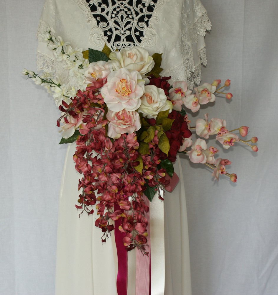 Ribbons and Garden Silk Wedding Bouquet