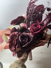 Ling’s Moment 11” Burgundy Bouquet For Wedding