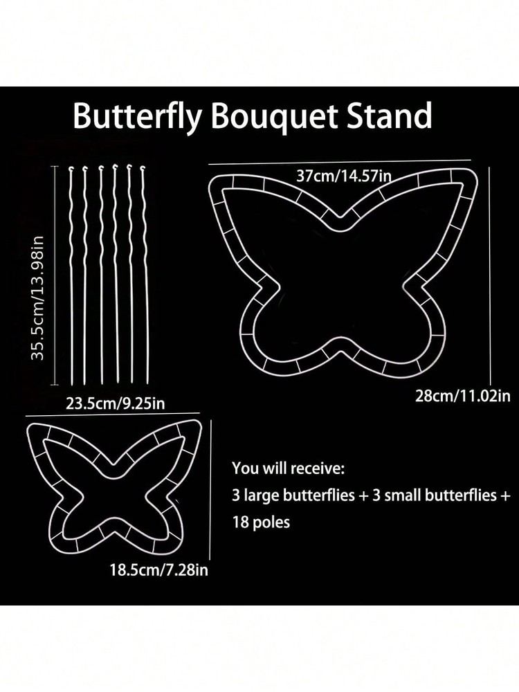 Butterfly Type-6pcs Bouquet Stand With 18 Poles For DIY Wedding Gifts