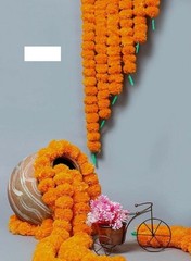 20 Pc Orang Marigold Flower Fluffy Indian Garland For Wedding Party