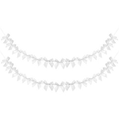 13Pcs 2 String White Bow Garland Banner Decoration Party Bow
