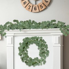 16Pcs Artificial Eucalyptus Garland Greenery Leaves Silk Vines Silver 16pcs