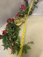 Vintage Artificial Rose Flower Burgundy Floral Garland Wedding Ceremony Backdrop