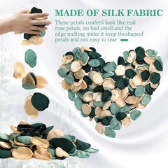 200 Pieces Silk Rose Petals Flower Silk Petals Artificial Scatter Dark Green