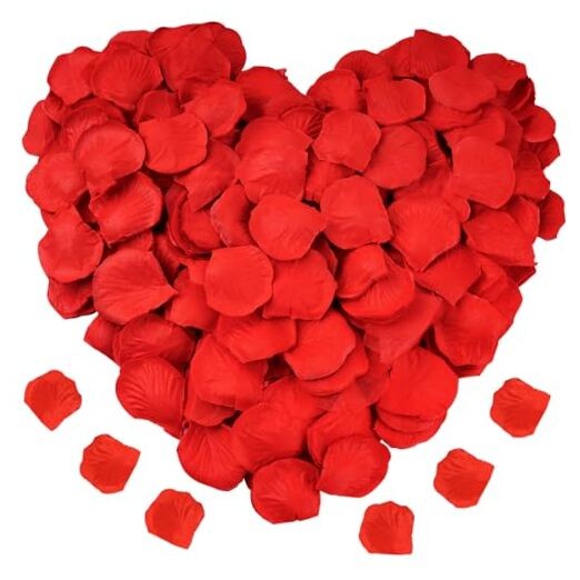 1200 PCS Artificial Silk Rose Petals Decoration for Romantic Night, Red