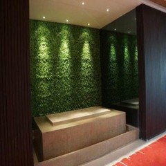 4 pcs Green Small Artificial UV Protected Leaves Wall Backdrop Panels Wedding