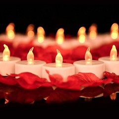 1000Pcs Artificial Rose Petals + 24 LED Candles Romantic Night Propose Set USA