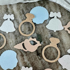 100PCS Seashells and Wedding Bells Confetti,Bachelorette Table Decoration for Oc