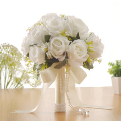 Artificial Silk Rose Wedding Bouquet – Bridal And Bridesmaid Floral Arrangement