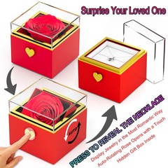 Preserved Roses Necklace Box – Birthday Gifts For Women,Gifts Wife, Black