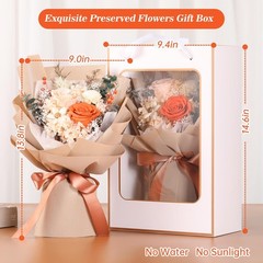Jtoder Forever Flowers for Delivery, Preserved Flower Bouquets, Long B-Pink
