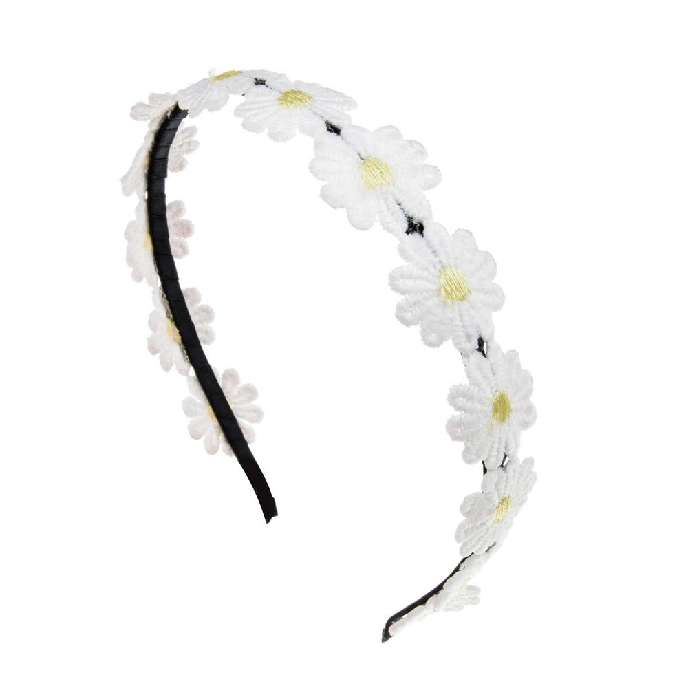 Accesyes Daisy Flower Headband Boho Sunflower 1 Count (Pack of 1), Headpiece