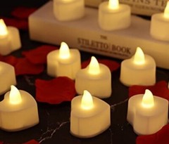 70 Packs Heart Shape Tealights With 2000+ Pieces Silk Rose Fake Petals