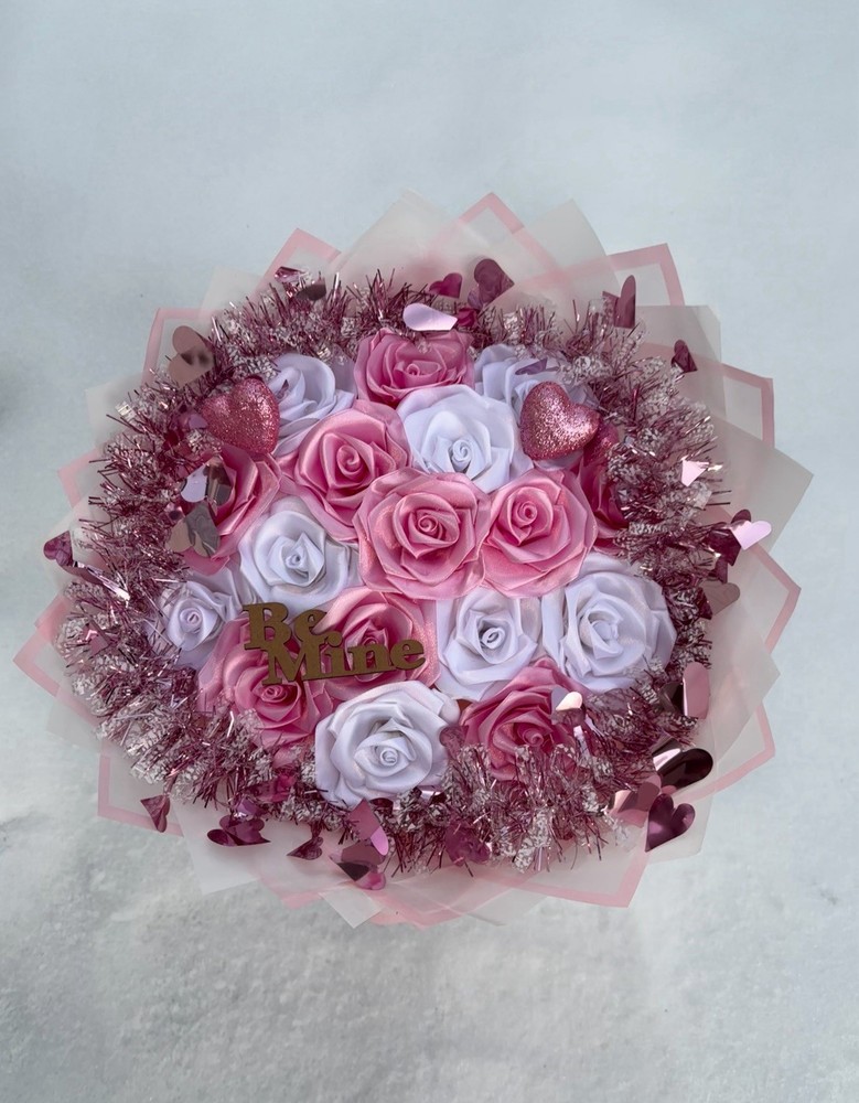 Pink and White Ribbon Bouquet for Sale!! Perfect for Any Occasion