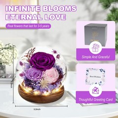 FIACO Gifts for Mom Flowers Delivery Birthday Grade A Rose, A-purple