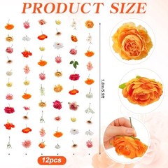 Suncalla 12 Pcs 70.8 ft Wildflower Garland Pre Strung Multi Color Rose