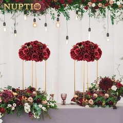 Flower Balls for Wedding Centrepieces – 10 Pcs 15.7 inch Diam Large Burgundy