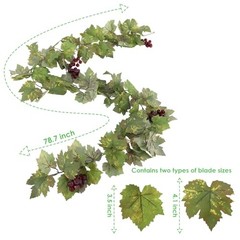 Artificial Grape Vine Leaf Garland Plant with 5 1 Summer Grape Leaf Garland