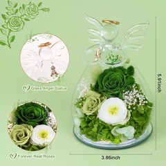 Gifts 3.86*5.91 inch, Green (Rose, Austin, Baby’s Breath, Hydrangea)