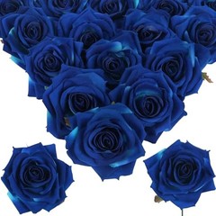 Blue Artificial Roses 16pcs Velvet Royal Blue Roses Silk 3.94″ Royal Blue