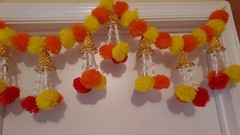 Marigold Toran Garland, Indian Wedding Decoration Backdrop -set of 4