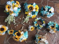 Sunflower wedding flowers package bridal bouquet decorations 9 bouquets