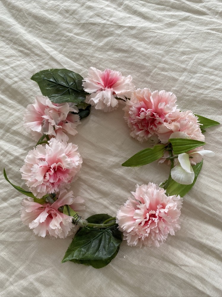 DIY ARTIFICIAL PINK CARNATION FLOWER HEADBAND CROWN