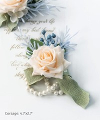 Wrist Corsage Wristlet and Boutonniere Set for Wedding Bridesmaid Mother Gran…