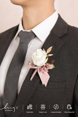 Ling’s Moment Boutonniere Set 6Pc Groom Groomsmen Wedding Artificial Flower