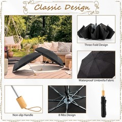 Wedding Umbrellas 21 Inch Black Pack of 12 Foldable Waterproof Windproof Stylish