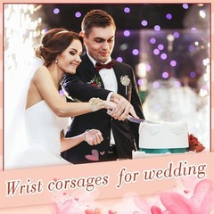 Vintage Style Rhinestone Wrist Corsage & Boutonniere for All Special Occasions