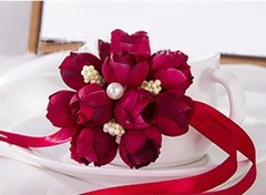 Set of 10 Gentle Artificial Flower Bracelet Bridesmaid Wedding Gift Rustic Wrist