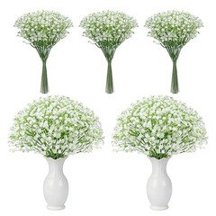 24PCS White Babys Breath Artificial Flowers,11” Elegant Faux 24-Baby Breath