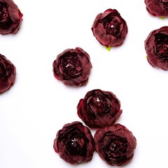 10 BURGUNDY 3″ Faux SILK PEONY FLOWER Heads Wedding Party Events Decorations
